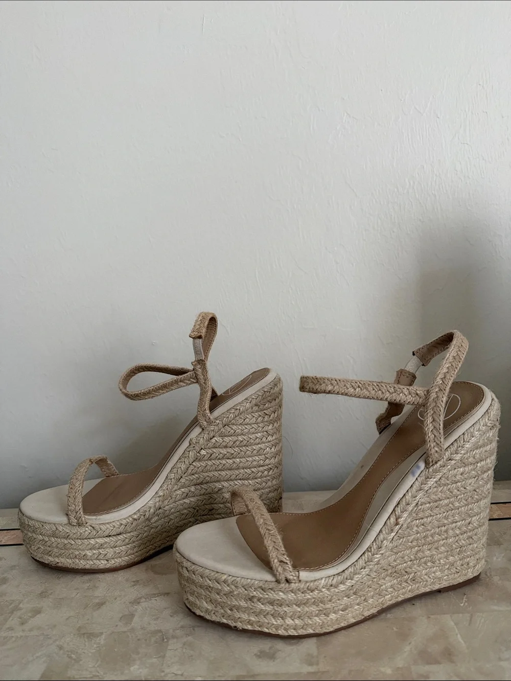 Neutral Jute Espadrille Wedge Sandals - Women